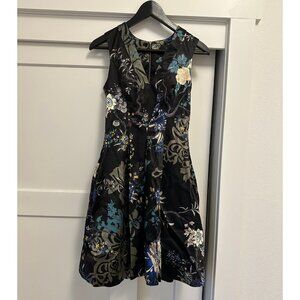 Cue Australia Floral Satin Tailored Mini Dress Size US6 AU8